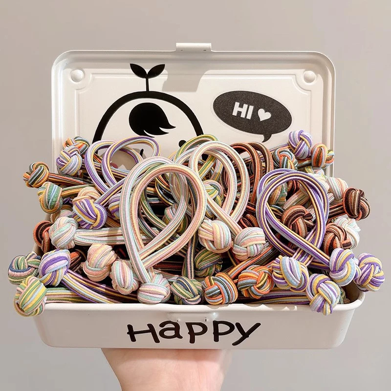 높은 포니 테일 고무 밴드 헤어 밴드 탄성 머리 밧줄 여성을위한 한국어 Scrunchies 헤어 타이 매듭 헤어 밧줄 헤어 액세서리