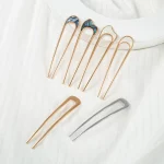 쉘 머리핀 금속 U 모양의 머리핀 헤어 포크 U 프랑스어 머리핀 여성을위한 간단하고 세련된 헤어 액세서리 - 이미지 6