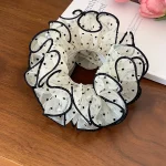 한국 메쉬 라인스톤 대장 머리끈 1개, 여성용 새 고품질 머리끈 큰 머리끈, 꽃 머리 장식 - 이미지 4