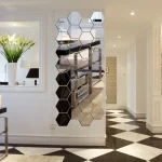 거실 TV 배경 장식 거울 벽 스티커, 육각 거울 벽 스티커, 12 개 - 이미지 2