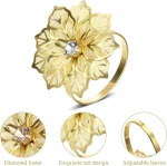 장미 꽃 냅킨 거치대, 꽃 라인석 냅킨 반지, 결혼식 크리스마스 파티 디너 테이블 장식, 1/6 - 이미지 4