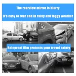 자동차 백미러 2PCS 보호 필름 사이드 윈도우 스티커 안티 안개 눈부심 방수 방수 미러 필름 Clear Coatin - 이미지 2