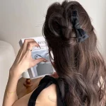 검은 Bowknots U 모양 헤어 스틱 간단한 여성 롤빵 공 머리핀 일일 머리 끈 바레트 패션 스타일링 헤어 액세서리 - 이미지 4