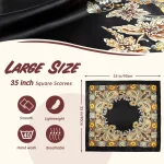 여성용 새틴 스퀘어 헤드 스카프, 경량 목 스카프, 헤어 반다나, 네커치프, 여성용 보호 대형 머리띠, 히잡 패션 - 이미지 6