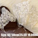 보헤미아 반다나 꽃무늬 프린트 헤어 스카프, 레이스 자외선 차단 헤드 스카프, 삼각형 스카프, 소녀 헤어 액세서리 - 이미지 6