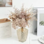 인공 플라스틱 꽃 유칼립투스 민들레 소박한 현대 야외 홈 가짜 웨딩 가을 장식을위한 수제 꽃다발 - 이미지 5