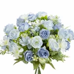 인공 꽃 실크 장미 웨딩 화환 홈 룸 테이블 축제 장식 신부 꽃다발 야외 마당 정원 DIY 선물 상자