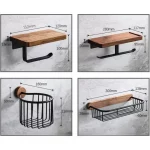 나무 화장지 홀더 욕실 벽 마운트 WC 종이 전화 홀더 선반 보관 수건 롤 선반 액세서리 - 이미지 6