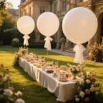 36 인치 블루 그린 큰 풍선 웨딩 장식 생일 파티 거대한 헬륨 풍선 1.5m * 1.5m 흰색 거즈 로맨틱 파티 장식 - 이미지 2