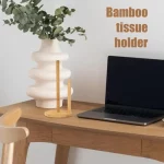 나무 종이 타월 홀더 부엌 욕실 거실 레스토랑에 대 한 내구성 미끄럼 방지 티슈 수직 스탠드 랙 후크 - 이미지 4