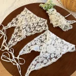 보헤미아 반다나 꽃무늬 프린트 헤어 스카프, 레이스 자외선 차단 헤드 스카프, 삼각형 스카프, 소녀 헤어 액세서리 - 이미지 3