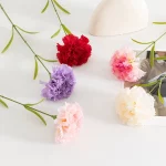 1/5/10pcs 60cm 흰색 시뮬레이션 꽃 단일 헤드 대형 꽃 카네이션 실크 천 가짜 꽃 홈 인테리어 배열 - 이미지 4