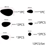 패션 거실 장식 자체 접착 홈 장식, 3D 페블 데칼, 거울 표면 벽 스티커, 비닐 벽화 아트, 12 개 - 이미지 3