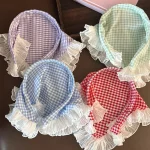 꽃 프린트 헤어 스카프, 보헤미아 반다나, 레이스 자외선 차단 헤드 스카프, 삼각형 스카프, 소녀 헤어 액세서리 - 이미지 2