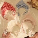 꽃 프린트 헤어 스카프, 보헤미아 반다나, 레이스 자외선 차단 헤드 스카프, 삼각형 스카프, 소녀 헤어 액세서리 - 이미지 4