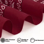 힙합 카우보이 페이즐리 스카프 대형 두건 머리 스퀘어 스카프 남성 여성 55x55cm 블랙 레드 화이트 - 이미지 3