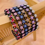 새로운 미끄럼 방지 라인 석 머리띠 여성용 솔리드 웨이브 헤어 밴드 소녀 베젤 패션 헤어 후프 숙녀 부티크 헤어 액세서리 - 이미지 2