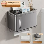 마운트 화장실 티슈 상자 펀칭 라이트 없음 럭셔리 스토리지 랙 욕실 방수 롤 종이 상자 벽 화장실 스토리지 랙 - 이미지 5