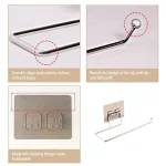 캐비닛 수건 롤 종이 홀더 아래 부엌 욕실 선반 바 가전 제품에 대한 자체 접착 옷걸이 랙 주최자 - 이미지 4