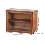 벽 디스플레이 박스 나무 캐비닛 섀도우 케이스 보관 머그잔 나무 빵 정리함 거치대 선반 컵 조리대 랙 박스 - 이미지 2