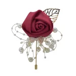 결혼식 신랑과 신부 브로치, 세트 칼라 꽃, 가슴 브로치, 장미 칼라, 꽃 시뮬레이션 컨퍼런스 액세서리 - 이미지 4