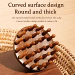 새로운 백단향 디스크 나무 두피 마사지 와이드 라운드 팁 치아 두피 빗 두피 도구 젖은/마른 머리 마사지 빗 AMS06 - 이미지 4