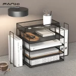 금속 책상 주최자 쌓을 수있는 종이 트레이 책상 용 종이 파일 주최자 메쉬 쌓을 수있는 종이 트레이 학교 용 데스크탑 문서 - 이미지 2