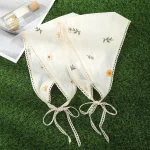 AWAYTR 베이지 꽃 머리띠 헤어 스카프 밴드 여성용 파티 모자를 쓰고 있죠 만화 프린트 두건 터번 헤어 밴드 헤드 피스 - 이미지 3