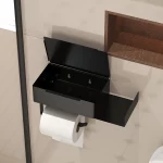 304 스테인레스 스틸 비 천공 화장지 홀더, 욕실 개인 정보 보호 티슈 상자, 롤 종이 홀더, 물티슈 상자 - 이미지 2