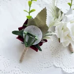 Boutonniere 코사지 웨딩 파티 액세서리 브로치 꽃 장미 인공 단추 구멍 남자 결혼 신랑 들러리 정장 옷깃 핀 - 이미지 2