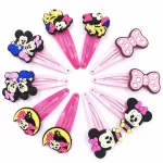 10PCS 디즈니 미키 미니 Bowknot 웨이브 포인트 PVC 만화 머리핀 헤어 액세서리 자용 헤어 클립 Hairwear 소녀 활 선물 - 이미지 6