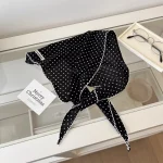 Neckerchief 달콤한 폴카 도트 머리띠 터번 한국어 신선한 작은 스카프 줄무늬 얇은 삼각형 헤어 밴드 휴가 - 이미지 5