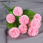 인공 실크 수국 포시 꽃 웨딩 부케, 홈 파티 장식, 정원 야외 장식품, 9 헤드 - 이미지 6