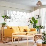 육각형 아크릴 3D 거울 벽 스티커, DIY 자체 접착 거울 장식 스티커, 아트 벽 장식, 대형 6 개, 12 개 - 이미지 2