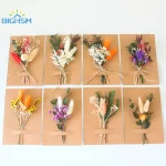 미니 자연 마른 꽃 꽃다발 신부 들러리 Boutonnieres 크리스마스 웨딩 장식 발렌타인 데이 DIY 꽃 재료 - 이미지 2