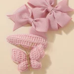 레인보우 활 8 개/대 소녀를위한 뜨개질 나비 헤어 클립 새로운 수제 머리핀 바레트 선물 머리 장식 어린이 헤어 액세서리 - 이미지 3