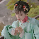 고대 스타일 목련 머리핀 인공 투명 유리 꽃 술 머리 스틱 나무 간단한 Updo 머리핀 새해 선물 - 이미지 5