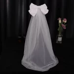 신부 들러리 화이트 웨딩 베일, 큰 활, 총각 파티 아첼로렛 암탉 파티, 신부 샤워 웨딩 장식 선물 - 이미지 2