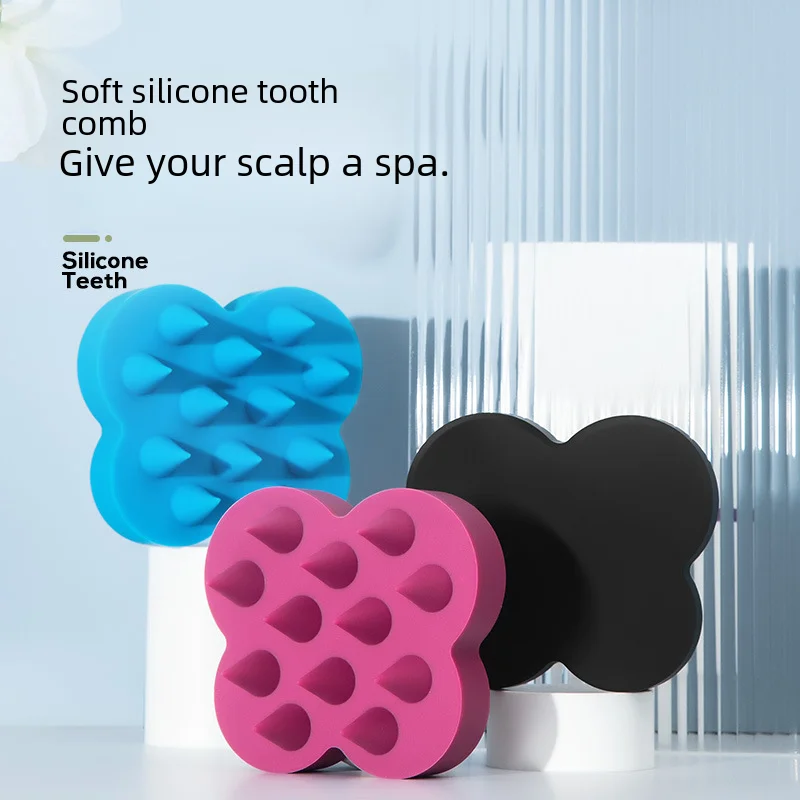 일본 Uka 실리콘 헤드 마사지 빗 헤어 브러시, 전문 머리 피부 마사지 나비 브러시, 미용 도구 범용