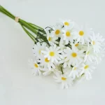 1PC 인공 시뮬레이션 꽃 휴대용 실크 국화 웨딩 신부 꽃다발 홈 꽃병 야외 정원 축제 DIY 선물 - 이미지 2