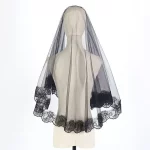 할로윈 웨딩 신부 머리 장식 검은 짧은 레이스 빈티지 사진 소품 유령 신부 여행 촬영 베일 웨딩 액세서리 - 이미지 5