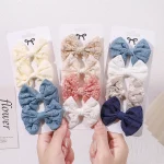 4Pcs 달콤한 레이스 인쇄 Bowknot 헤어 클립 헤어 걸스 수제 머리핀 부티크 바레트 머리 장식 아기 헤어 액세서리 - 이미지 4