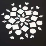 200개/묶음 2.5cm 아크릴 거울 벽 스티커 나뭇잎 모양 3D 벽 거울 스티커 점 원형 DIY 벽 데칼 웨딩 파티 장식 - 이미지 3