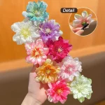 무작위 9Pcs, 보헤미안 스타일, 다채로운 꽃 머리핀 Duckbill 클립, 해변 휴가에 적합 - 이미지 4
