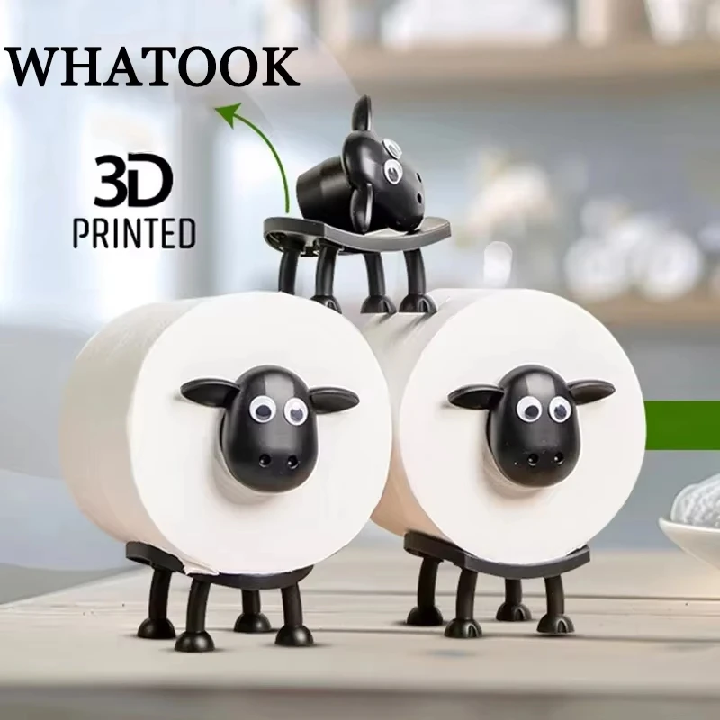 귀여운 양 개 모양 화장지 랙 무료 스탠딩 스토리지 롤 종이 홀더 동물 모양 장식 화장지