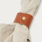 6/12/24PCS 냅킨 링 빈티지 농가 스타일 결혼식 연회 파티 가죽 냅킨 링 - 이미지 2